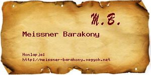 Meissner Barakony névjegykártya